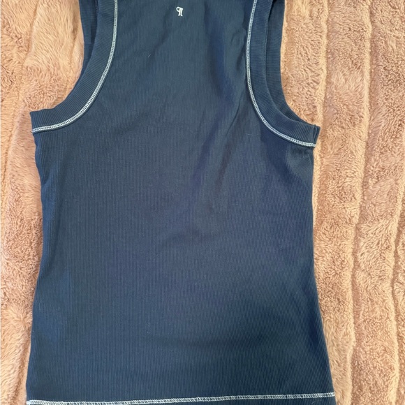 Pilcro by Anthropology Blue Tank with White Piping - Picture 2 of 3